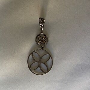 John Hardy Elegant Silver and 18k Gold Pendant Enhancer for Necklace